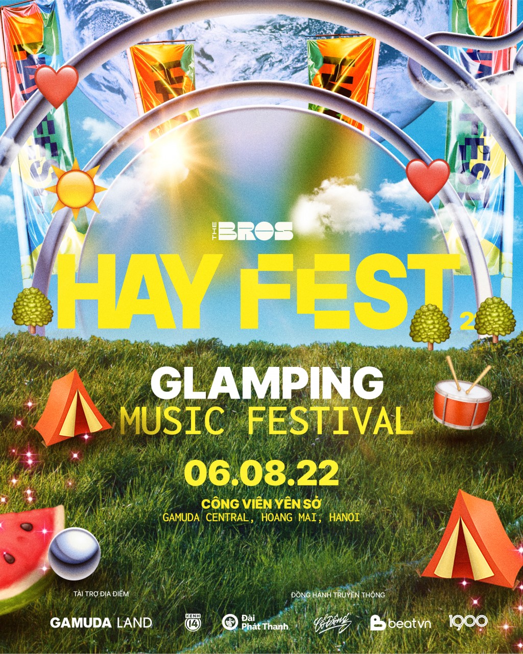 HAY Glamping Music Festival - Lễ hội âm nhạc quốc tế lớn nhất mùa hè 2022 được tổ chức bởi TheBROS Entertainment quy tụ gần 20 nghệ sĩ, nhóm nhạc trong nước và quốc tế 