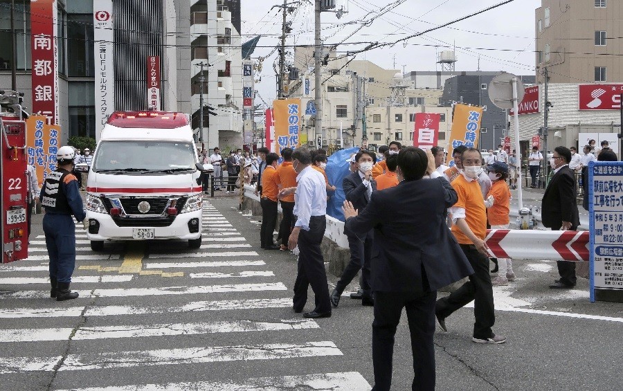 Hiện trường vụ ám sát cựu Thủ tướng Abe Shinzo hôm 8/7 (Ảnh: Reuters)