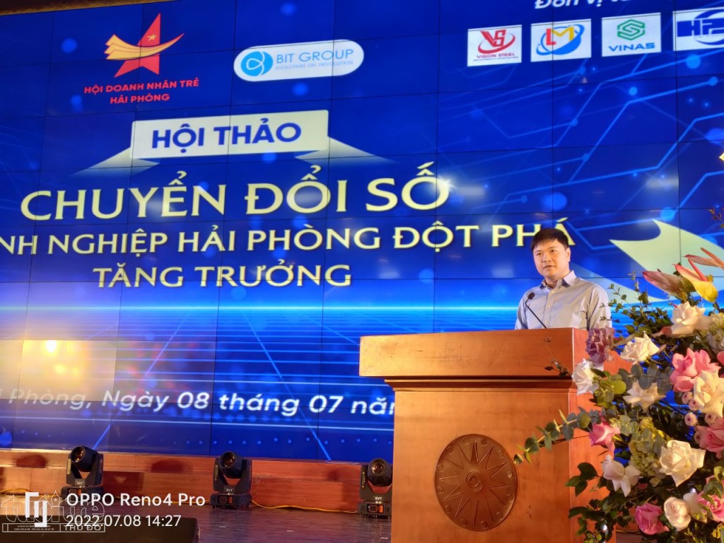 Ông Hoàng Minh Cường - Phó chủ tịch UBND TP Hải Phòng phát biểu tại Hội thảo