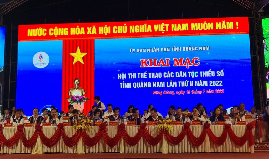 Các đại biểu dự Hội thi thể thao các dân tộc thiểu số tỉnh Quảng Nam