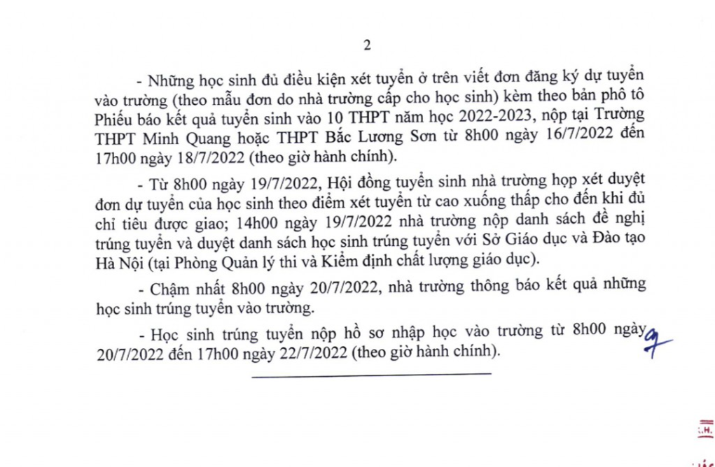 Nhiều trường THPT công lập tuyển sinh bổ sung vào lớp 10