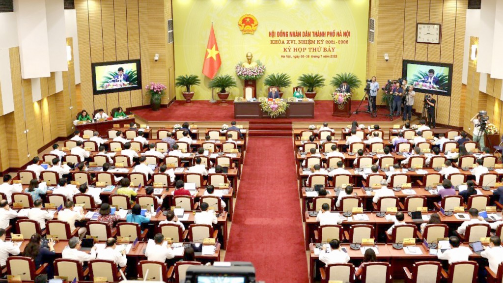 Quang cảnh Kỳ họp thứ 7 HĐND TP Hà Nội khóa XVI
