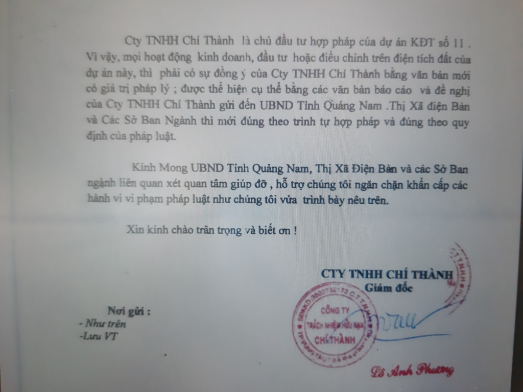 Quảng Nam: Công ty Chí Thành yêu cầu ngăn chặn việc cấp sổ đỏ cho Dana Homeland