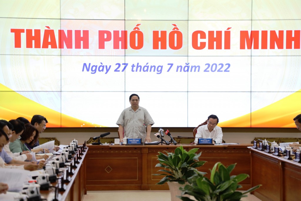 Thủ tướng Phạm Minh Chính cùng đoàn công tác của Chính phủ đã làm việc với TP Hồ Chí Minh 