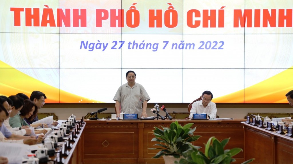 Thủ tướng Phạm Minh Chính đề nghị sớm tháo gỡ khó khăn và đẩy nhanh các dự án trọng điểm của TP Hồ Chí Minh