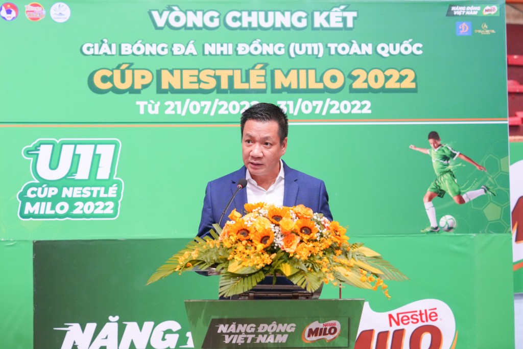 Ông Hoàng Đạo Hiệp, Giám đốc Truyền thông và Dịch vụ Tiếp thị tại Công ty Nestlé Việt Nam phát biểu tại lễ bế mạc