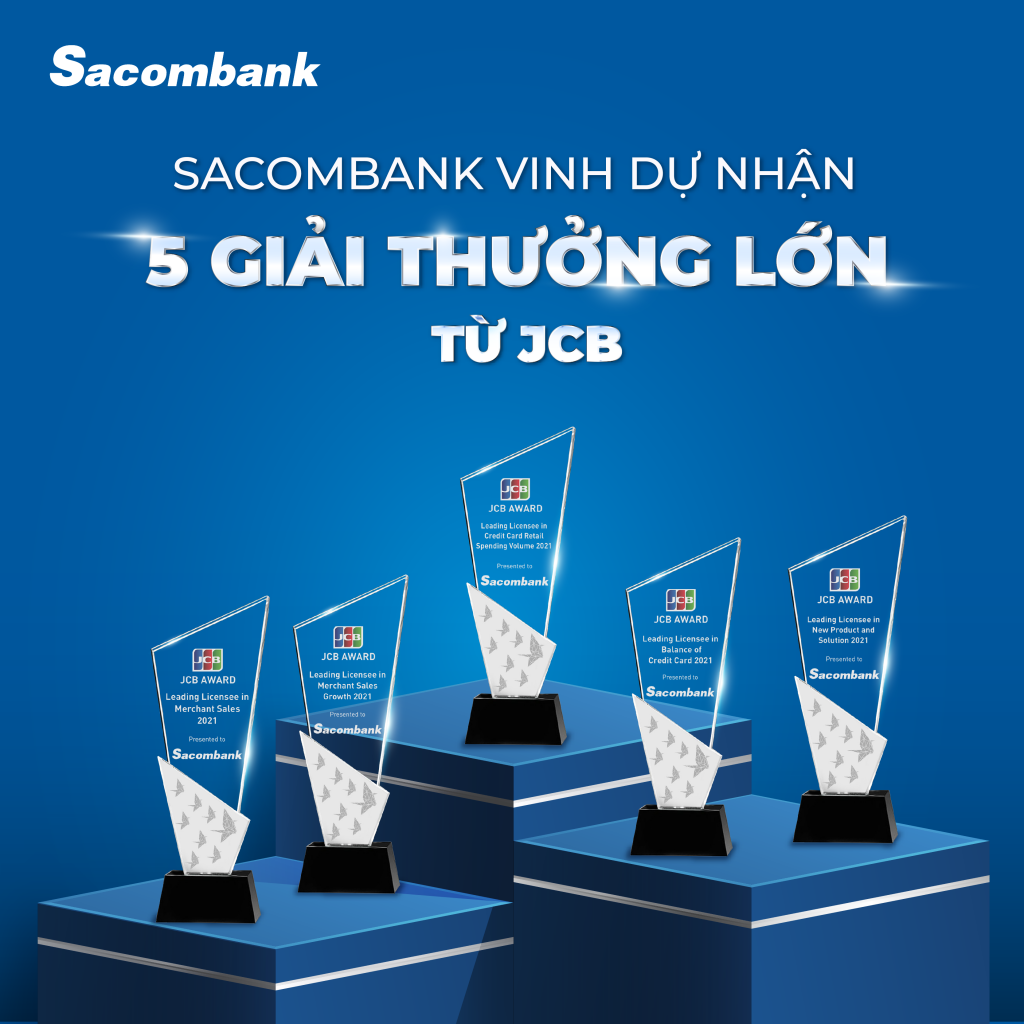 Sacombank vinh dự nhận 5 giải thưởng lớn từ JCB