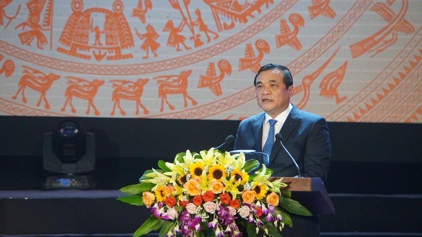 Ủy viên Trung ương Đảng, Bí thư tỉnh ủy Quảng Nam Phan Việt Cường  phát biểu tại lễ kỉ niệm
