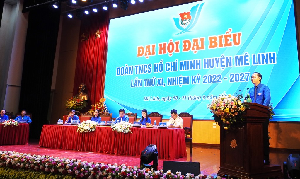 đồng chí Nguyễn Tiến Hưng, Phó Bí thư Thành Đoàn Hà Nội phát biểu chỉ đạo đại hội