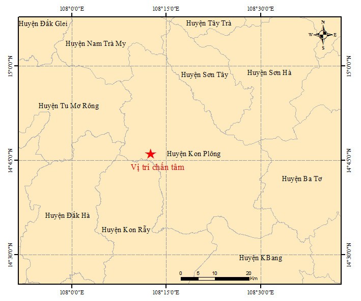 Động đất 4.7 độ Richter tại tỉnh Kon Tum