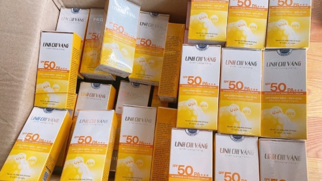 Thu hồi mỹ phẩm kem chống nắng Intensive UV Sunblock Cream Linh Chi Vàng