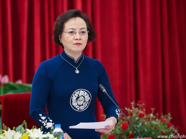 Bộ trưởng Bộ Nội vụ Phạm Thị Thanh Trà phát biểu tại Hội nghị 