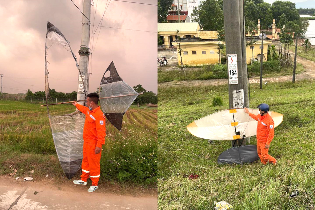 EVNHANOI người dân trên địa bàn Thủ đô không bắn các loại pháo hoa, pháo giấy, thả đèn trời, thả diều, thiết bị bay tại các khu vực có đường dây thiết bị lưới điện và trạm điện