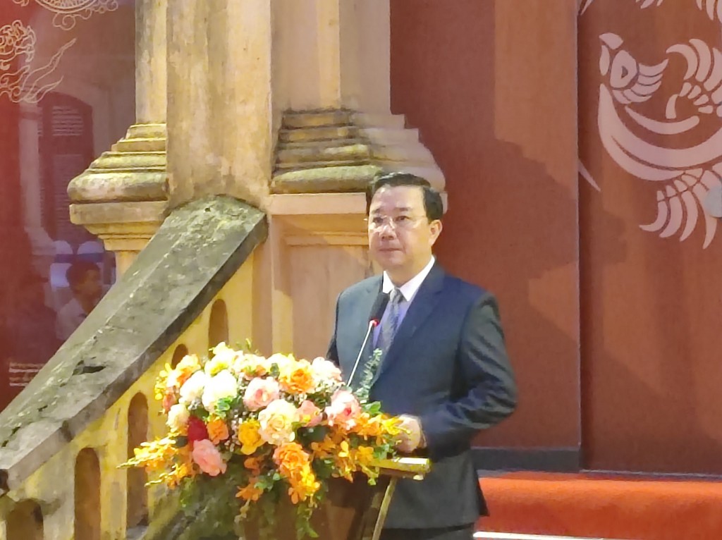 Đồng chí Chử Xuân Dũng - Phó Chủ tịch UBND thành phố Hà Nội phát biểu tại lễ khai mạc Trưng bày