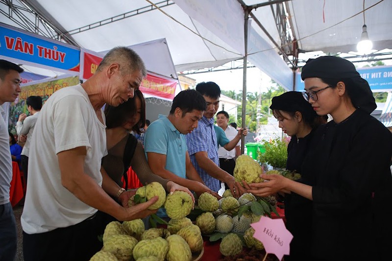 hội chợ Na Chi Lăng có 20 gian hàng của các xã, thị trấn trên địa bàn huyện, với các sản phẩm na và các nông sản đặc biệt của huyện