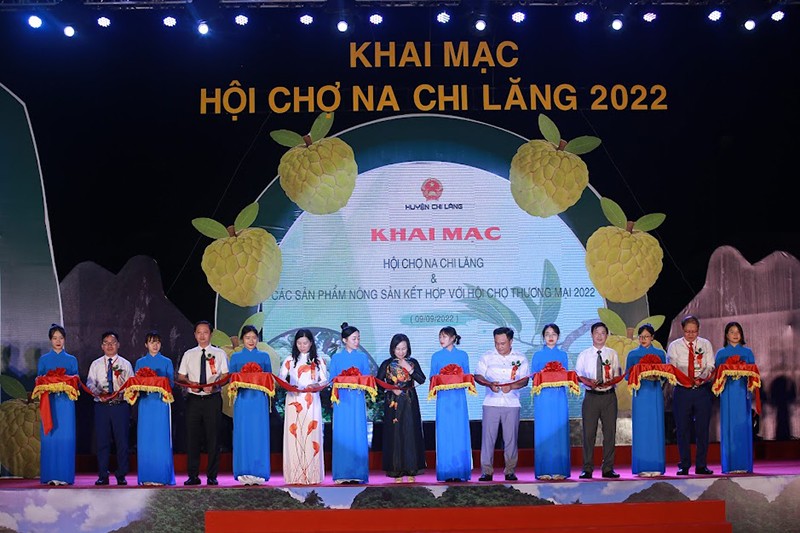 Các đại biểu dự lễ khai mạc hội chợ Na Chi Lăng, Lạng Sơn