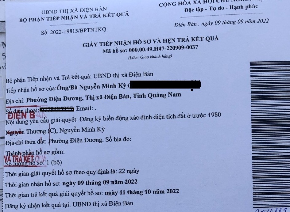 Quảng Nam: Văn phòng đăng ký đất đai Điện Bàn đã tiếp nhận hồ sơ công dân sau phản ánh