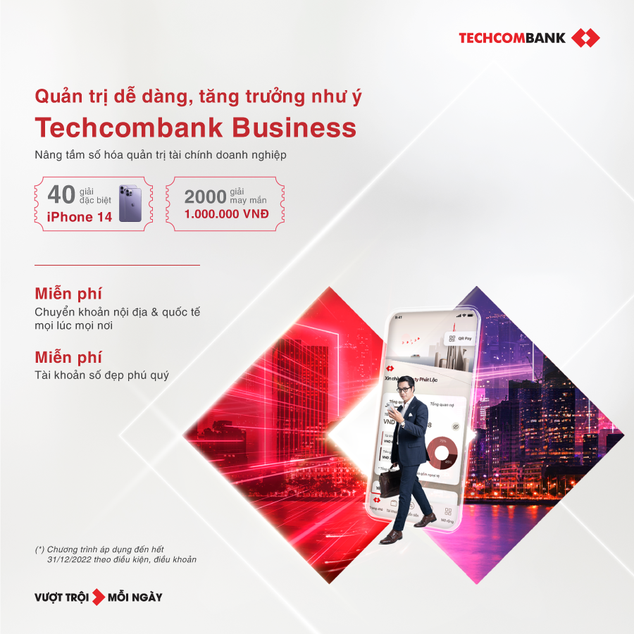 nền tảng ngân hàng số Techcombank Business vừa ra mắt đầu tháng 6/202