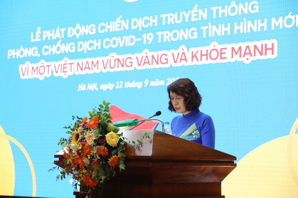 Thứ trưởng Bộ Y tế Nguyễn Thị Liên Hương phát biểu tại lễ phát động chiến dịch