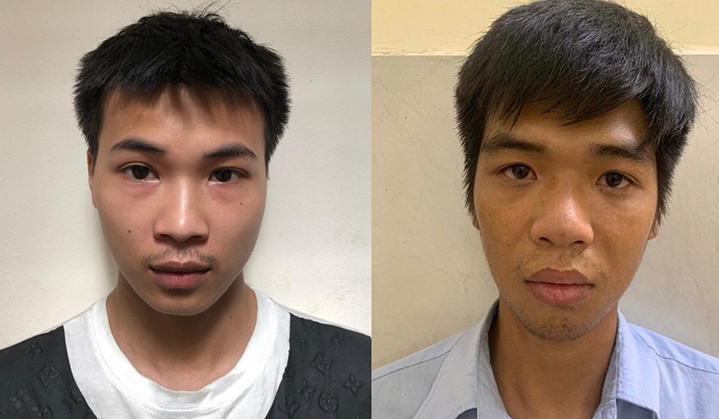 Đối tượng Bùi Văn Long (trái) và Nguyễn Như Vương