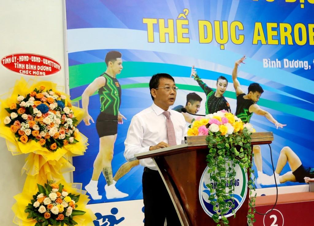 Ông Nguyễn Hữu Đạt, Trưởng Cơ quan đại diện phía Nam - Bộ Văn hóa, Thể thao và Du lịch phát biểu chúc mừng giải.
