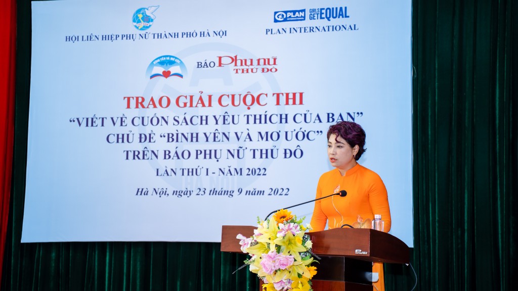 Nhà báo Lê Quỳnh Trang - Tổng Biên tập báo Phụ nữ Thủ đô, Phó Trưởng ban tổ chức cuộc thi