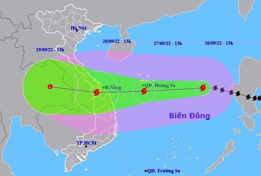 Hướng di chuyển của bão Noru theo dự kiến trong vài ngày tới