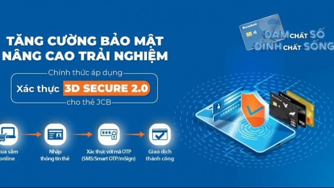 Sacombank gia tăng tính năng bảo mật 3D Secure trong thanh toán trực tuyến