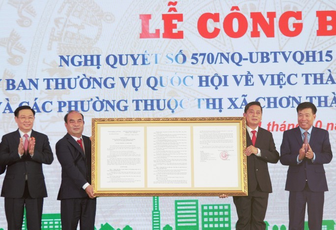 Tỉnh Bình Phước công bố quyết định thành lập thị xã Chơn Thành