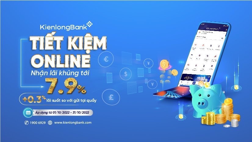 Chỉ duy nhất trong tháng 10, gửi tiết kiệm tại KienlongBank khách hàng được hưởng lãi suất ưu đãi đến 7,9%