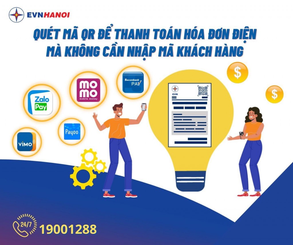 Thanh toán tiền điện với mã QR