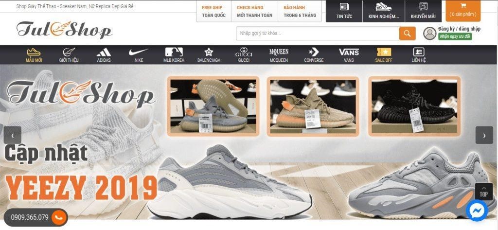 Website cập nhật đầy đủ các thương hiệu lớn tại Tulo shop
