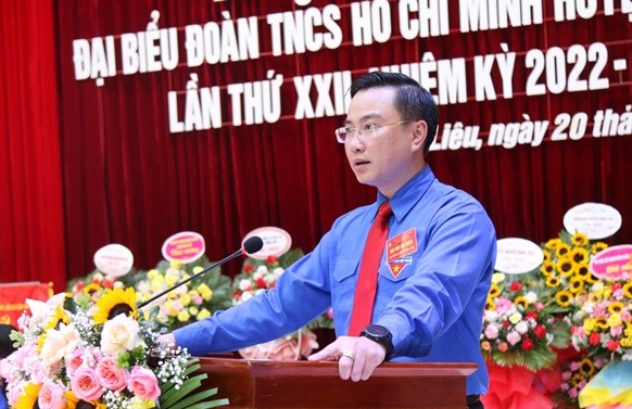 Anh Hoàng Văn Hải, Bí thư Tỉnh đoàn Quảng Ninh phát biểu khai mạc đại hội.