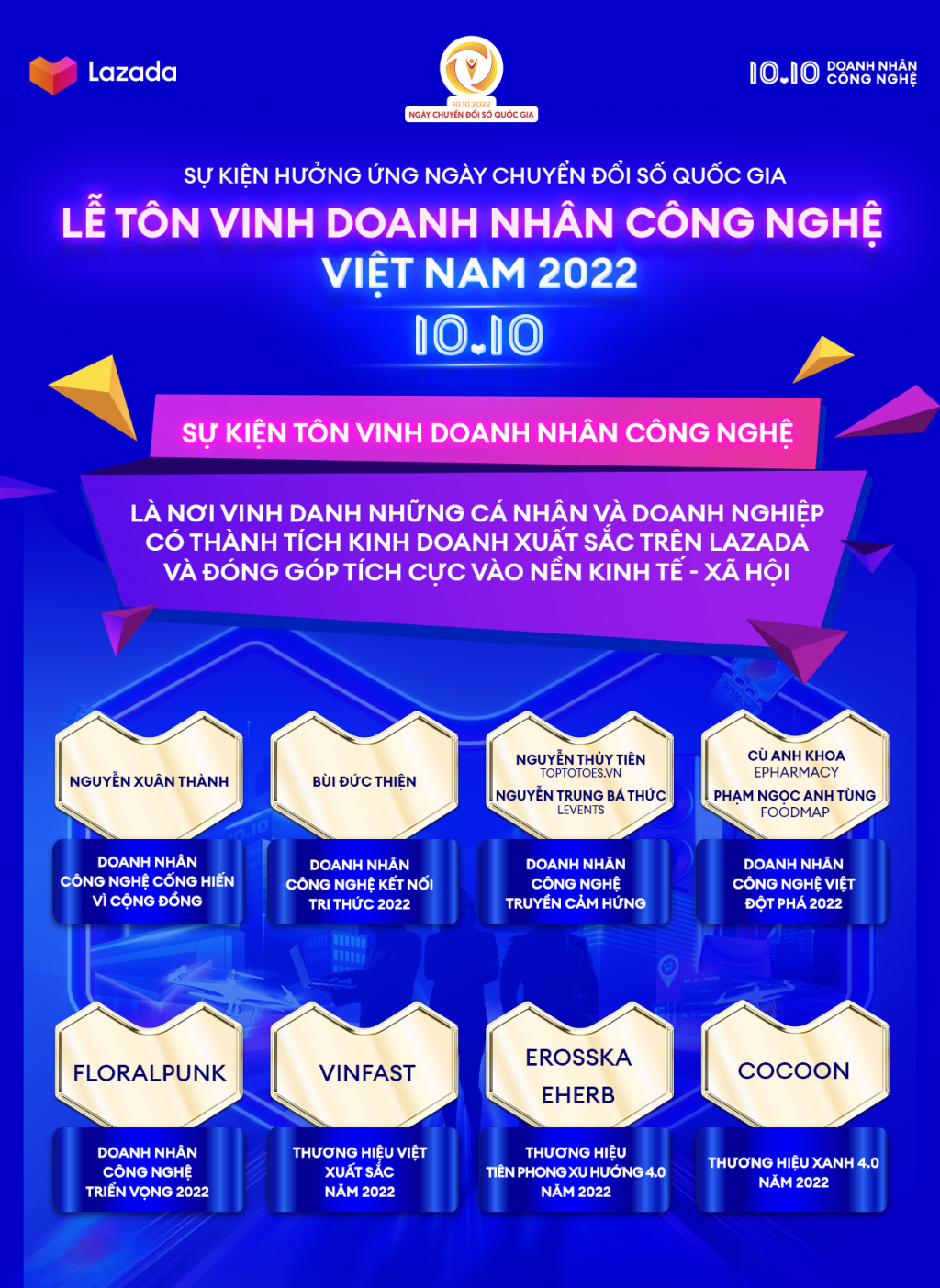 Lazada tôn vinh doanh nhân công nghệ Việt Nam 2022