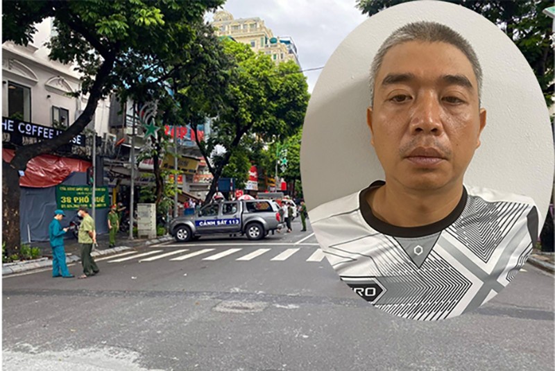 Đối tượng Mai Xuân Thái và hiện trường vụ án trên phố Hàng Bài, Hà Nội