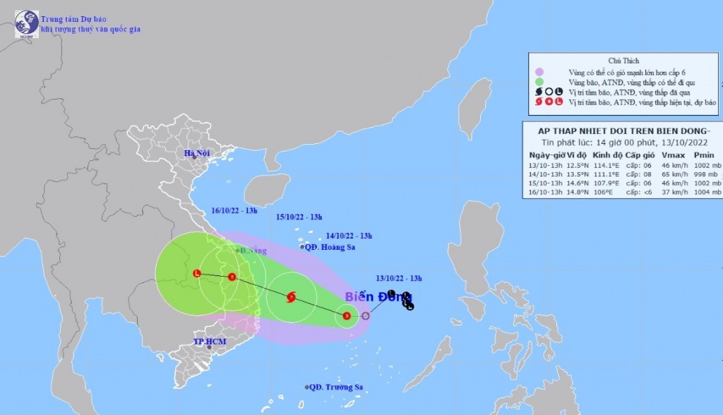 Áp thấp nhiệt đới có khả năng mạnh lên thành bão