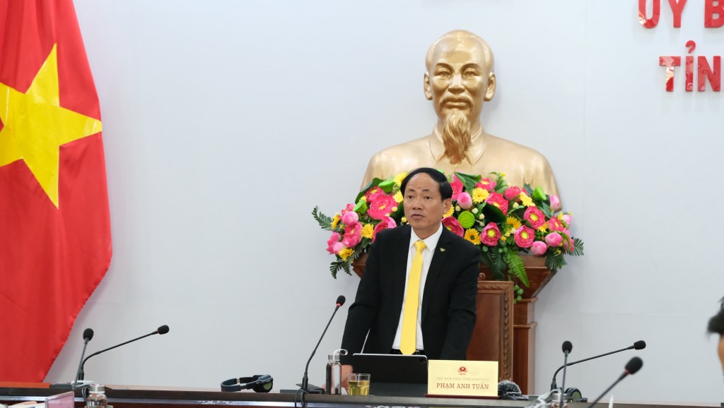 Ông Phạm Anh Tuấn - Chủ tịch UBND tỉnh Bình Định phát biểu tại hội nghị
