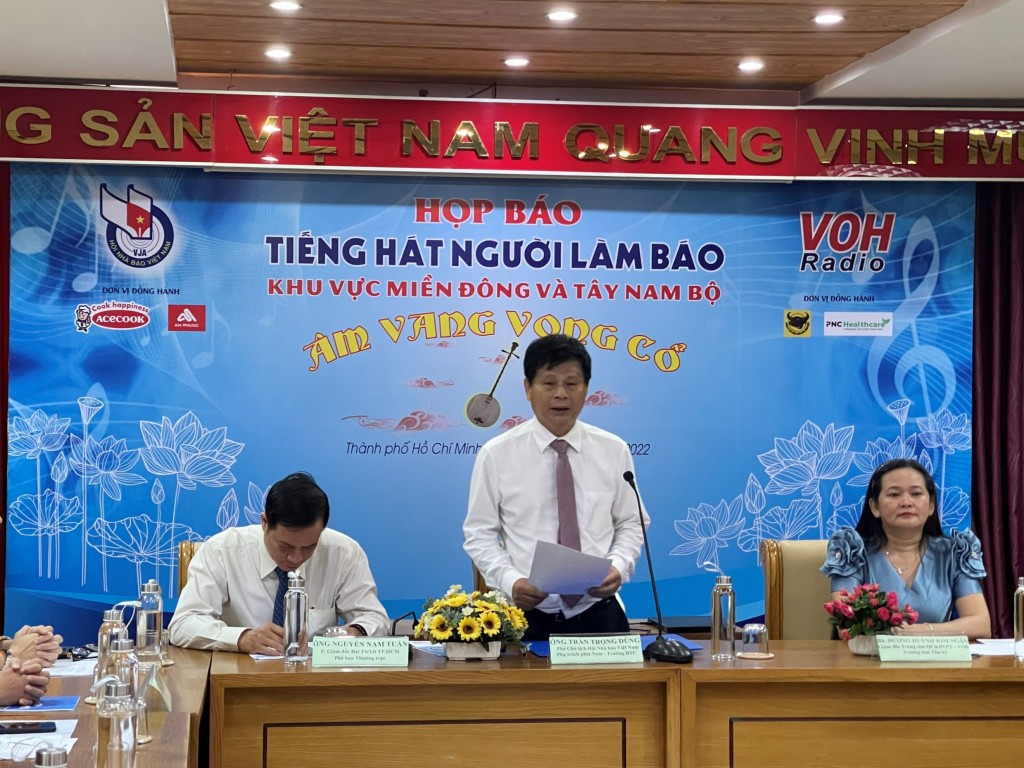 Ông Trần Trọng Dũng, Phó Chủ tịch Hội Nhà báo Việt Nam phát biểu trong ngày 20/10