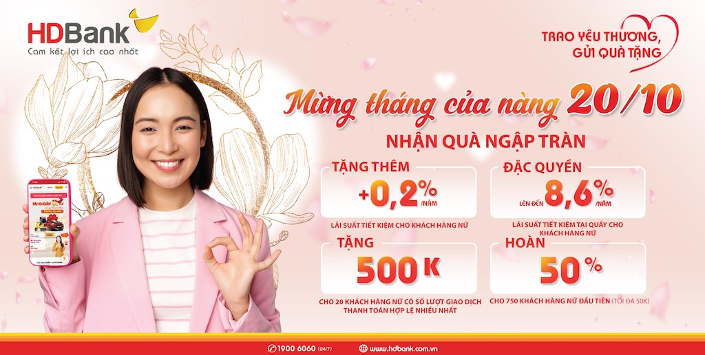 HDBank gợi ý bí quyết "lấy lòng' chị em ngày 20.10