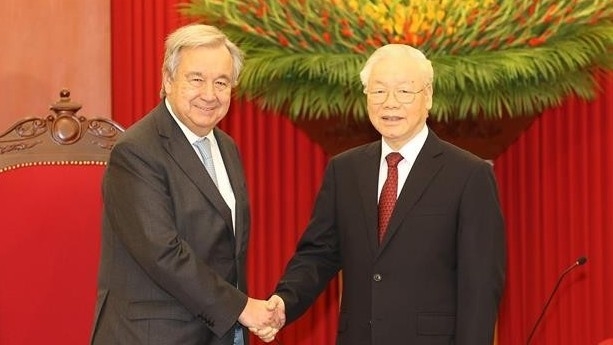 Tổng Bí thư Nguyễn Phú Trọng tiếp Tổng Thư ký Liên hợp quốc