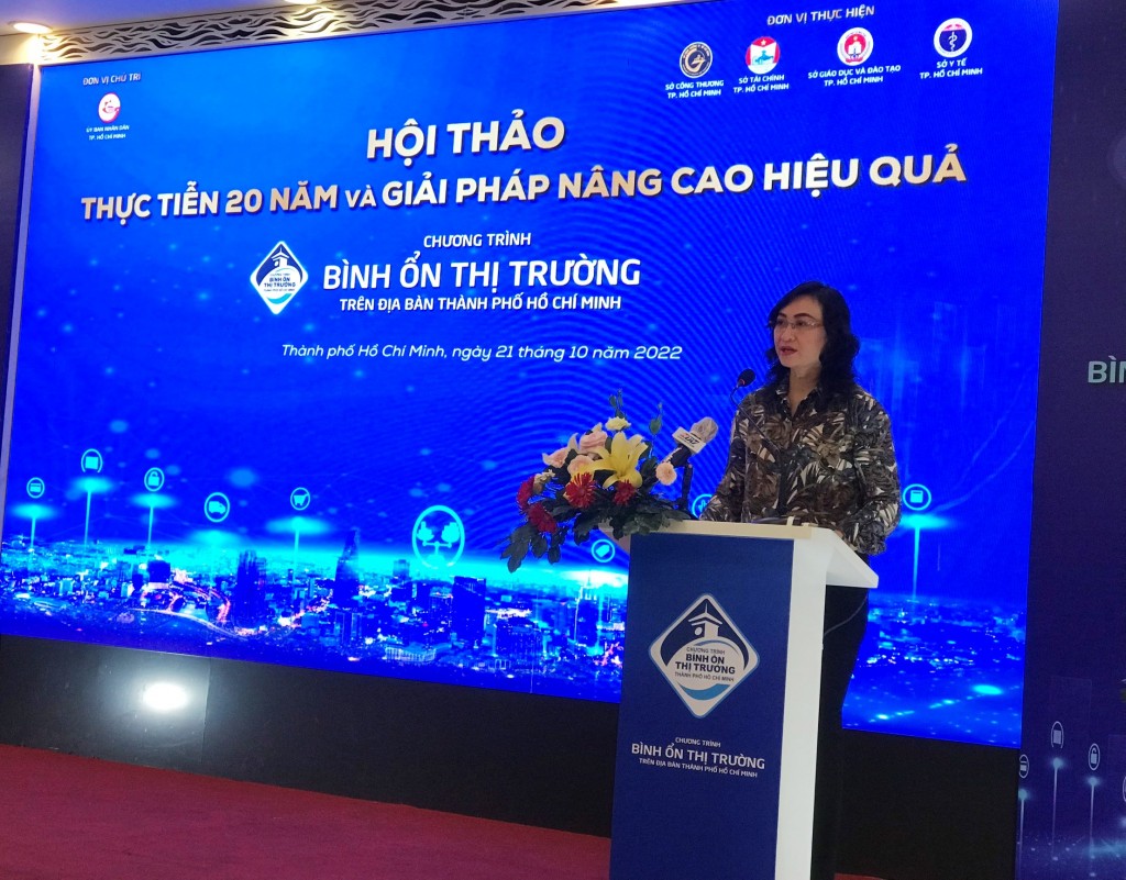 Bà Phan Thị Thắng, Phó Chủ tịch UBND TP Hồ Chí Minh phát biểu tại sự kiện