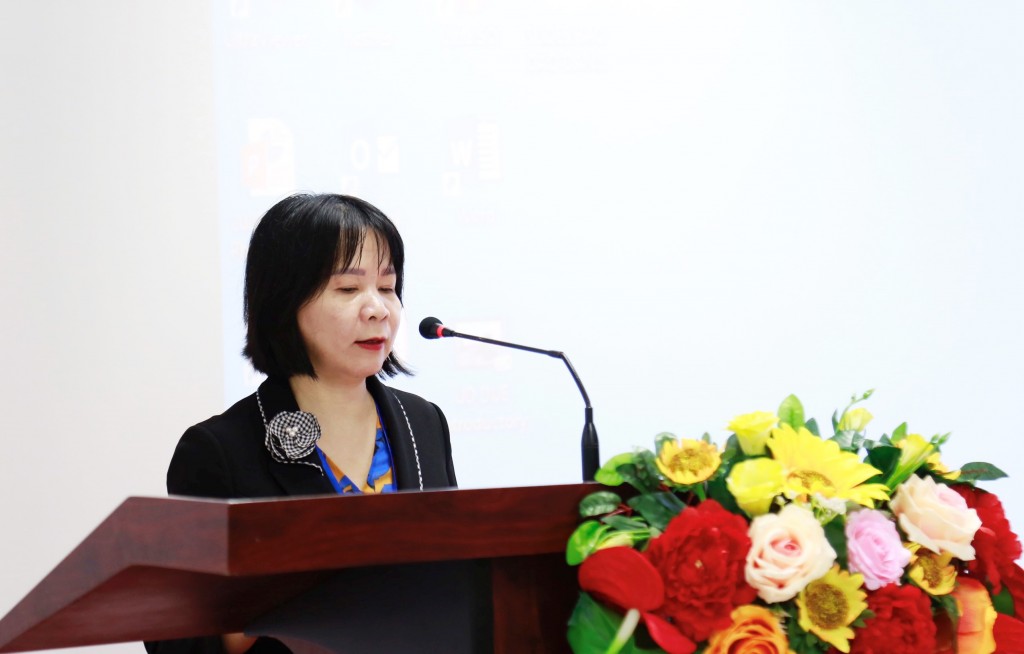 PGS. TS Võ Thị Thúy Anh - Phó Hiệu trưởng trường Đại học Kinh tế Đà Nẵng phát biểu tại hội thảo