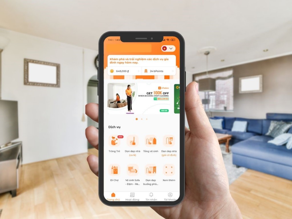 bTaskee ứng dụng giúp việc gia đình hàng đầu Việt Nam