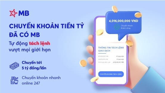 MB ra mắt tính năng chuyển khoản “tách lệnh tự động” trên App MBBank