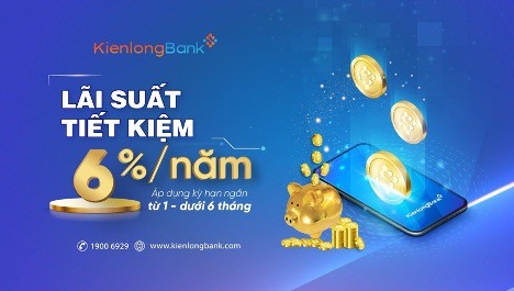 Mức lãi suất cho các kỳ hạn ngắn tại KienlongBank cũng lên đến 6%/năm