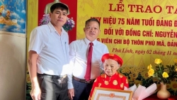 Hà Nội: Huyện ủy Sóc Sơn trao Huy hiệu Đảng cho nhiều đảng viên lão thành