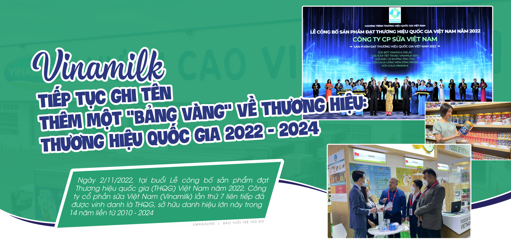 Vinamilk tiếp tục ghi tên thêm một "bảng vàng" về thương hiệu: Thương hiệu quốc gia 2022 - 2024