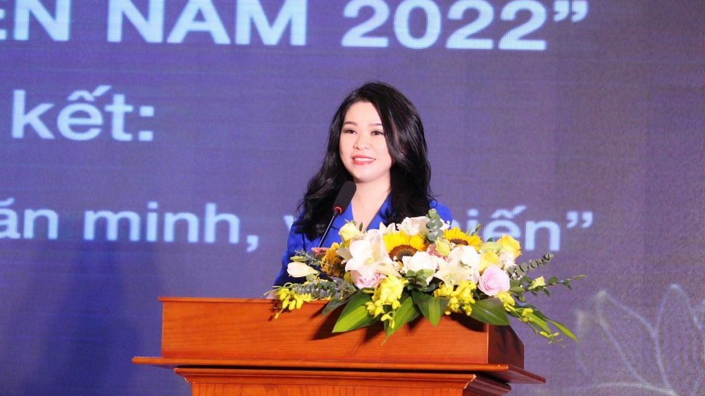 Bí thư Thành đoàn Hà Nội Chu Hồng Minh phát biểu tại chương trình 