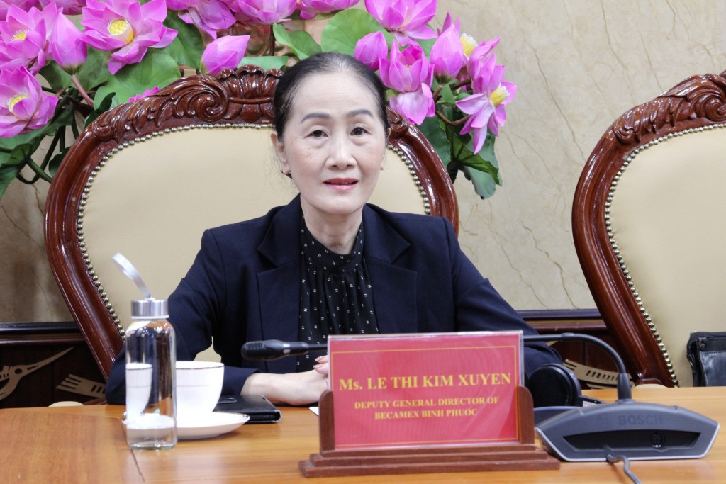 Bà Lê Thị Kim Xuyến - Phó Tổng Giám đốc Công ty CP Phát triển hạ tầng kỹ thuật Becamex - Bình Phước