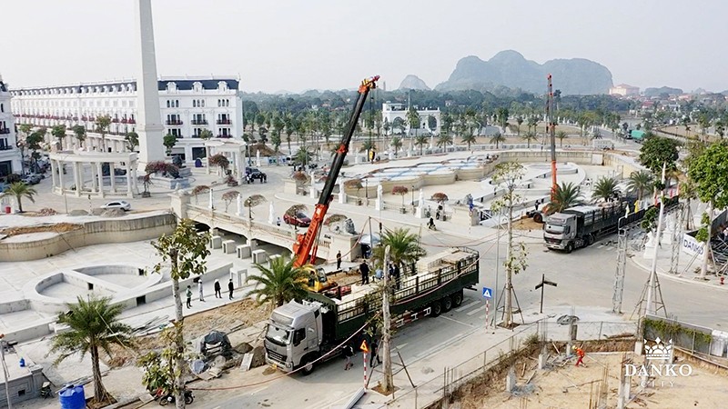 Thiết bị nhạc nước đã về đến dự án, sẵn sàng cho giai đoạn lắp đặt và chạy thử